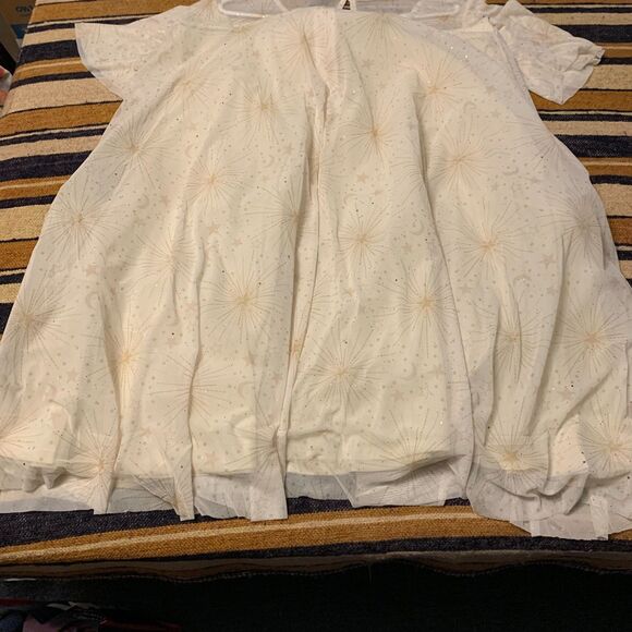 Torrid Midi Mesh Flutter Sleeve Dress Pristine Starburst Wedding Bridal Midi 2X - Picture 10 of 13